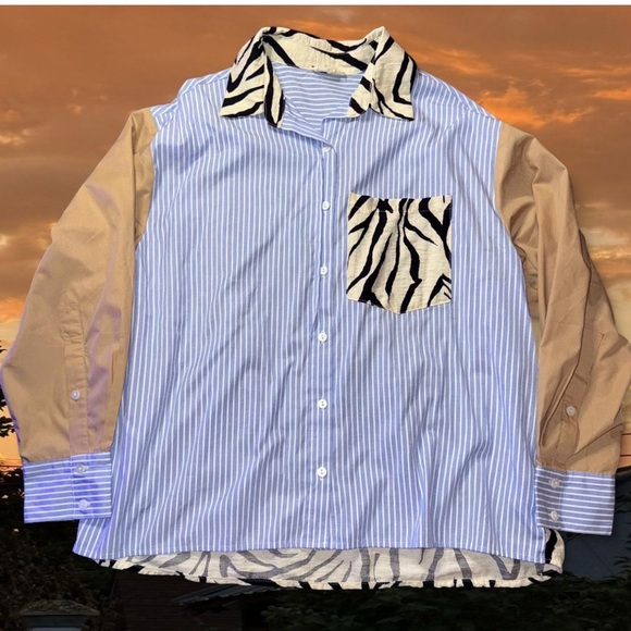 entro Tops - Entro “Wild Out Here” Women’s Button-Up Blouse Like New Size M